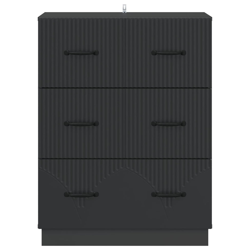 Schubladenschrank Schwarz 66 x 34,5 x 87 cm Holzwerkstoff