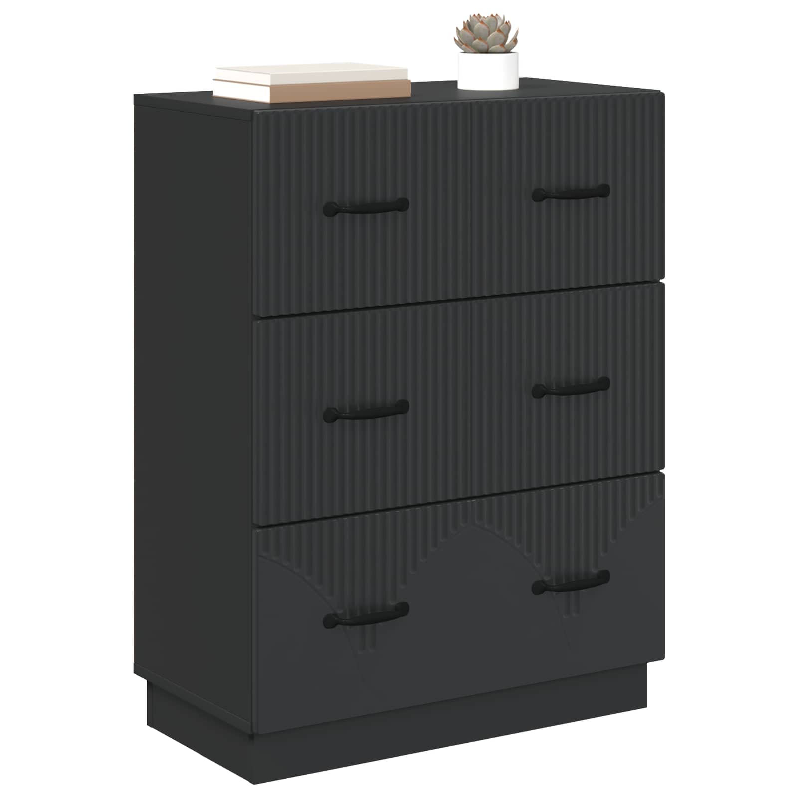 Schubladenschrank Schwarz 66 x 34,5 x 87 cm Holzwerkstoff