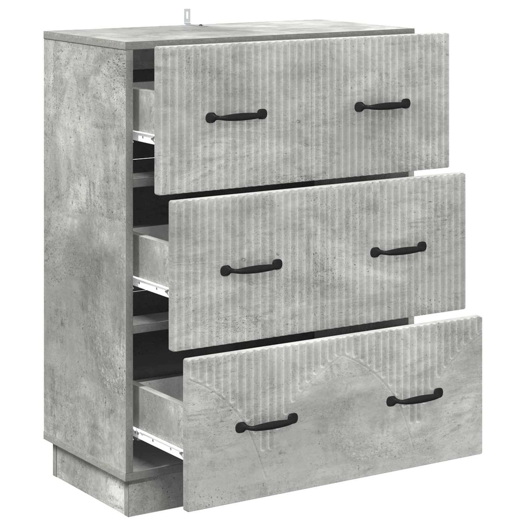 Schubladenschrank Betongrau 66 x 34,5 x 87 cm Holzwerkstoff
