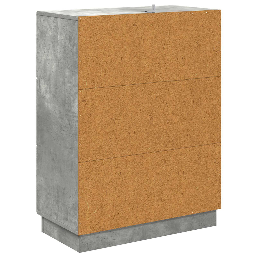 Schubladenschrank Betongrau 66 x 34,5 x 87 cm Holzwerkstoff