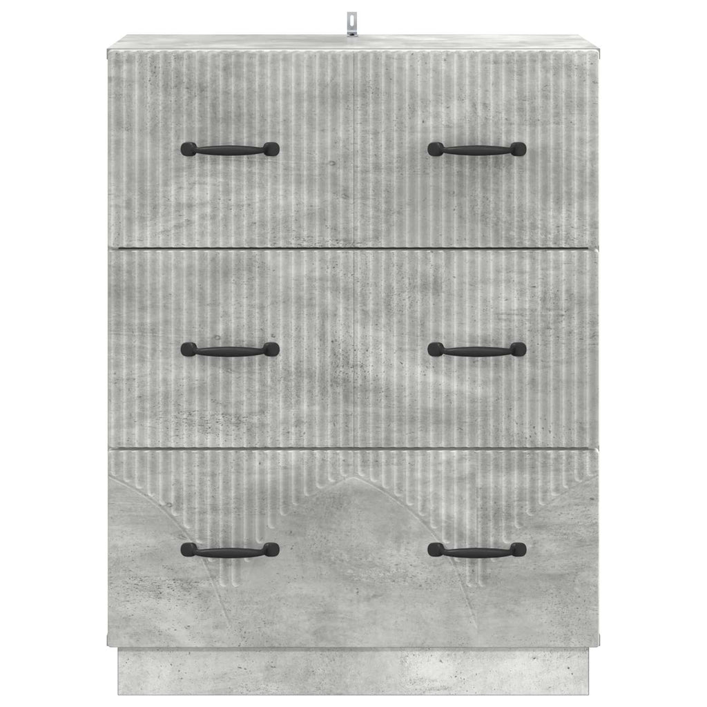 Schubladenschrank Betongrau 66 x 34,5 x 87 cm Holzwerkstoff