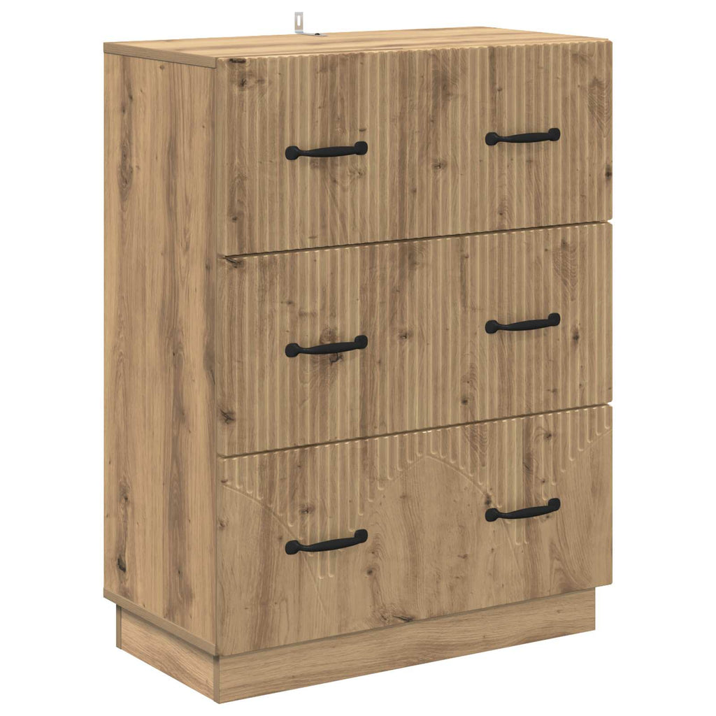 Schubladenschrank Artisan-Eiche 66 x 34,5 x 87 cm Holzwerkstoff