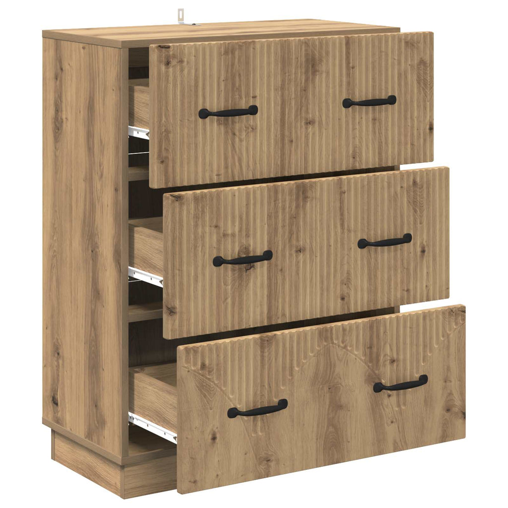 Schubladenschrank Artisan-Eiche 66 x 34,5 x 87 cm Holzwerkstoff