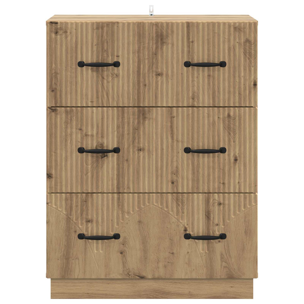 Schubladenschrank Artisan-Eiche 66 x 34,5 x 87 cm Holzwerkstoff