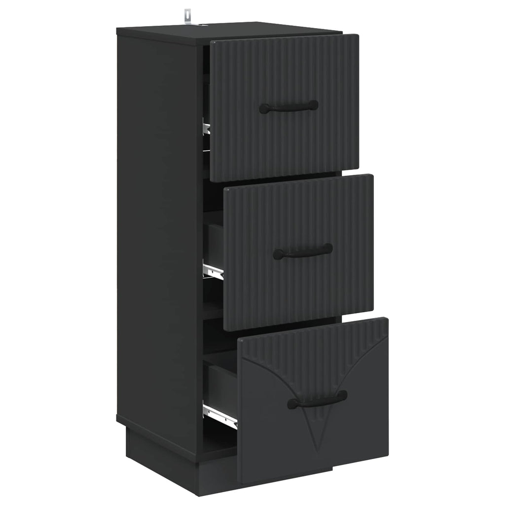 Schubladenschrank Schwarz 33 x 34,5 x 87 cm Holzwerkstoff