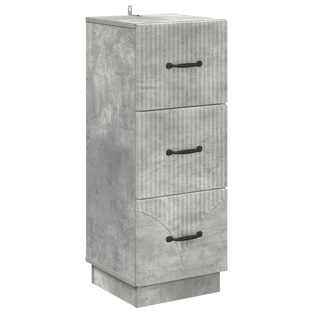 Schubladenschrank Betongrau 33 x 34,5 x 87 cm Holzwerkstoff