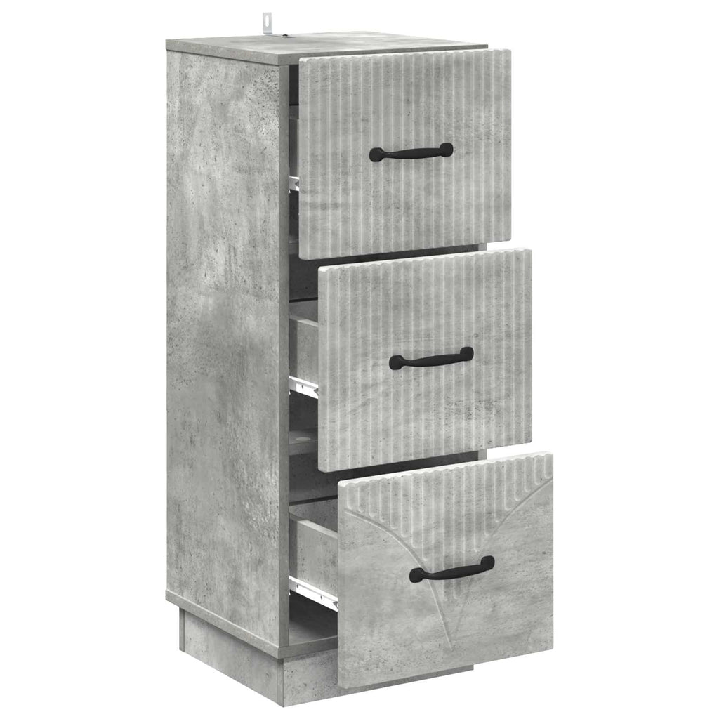 Schubladenschrank Betongrau 33 x 34,5 x 87 cm Holzwerkstoff