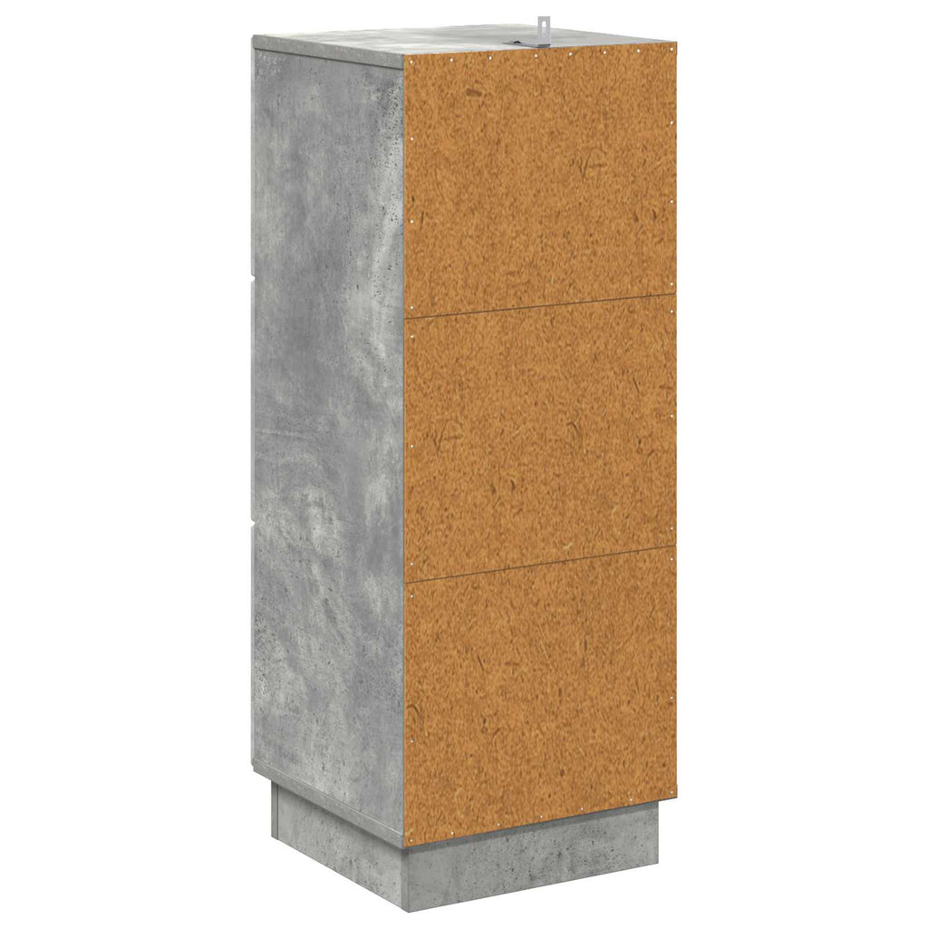 Schubladenschrank Betongrau 33 x 34,5 x 87 cm Holzwerkstoff