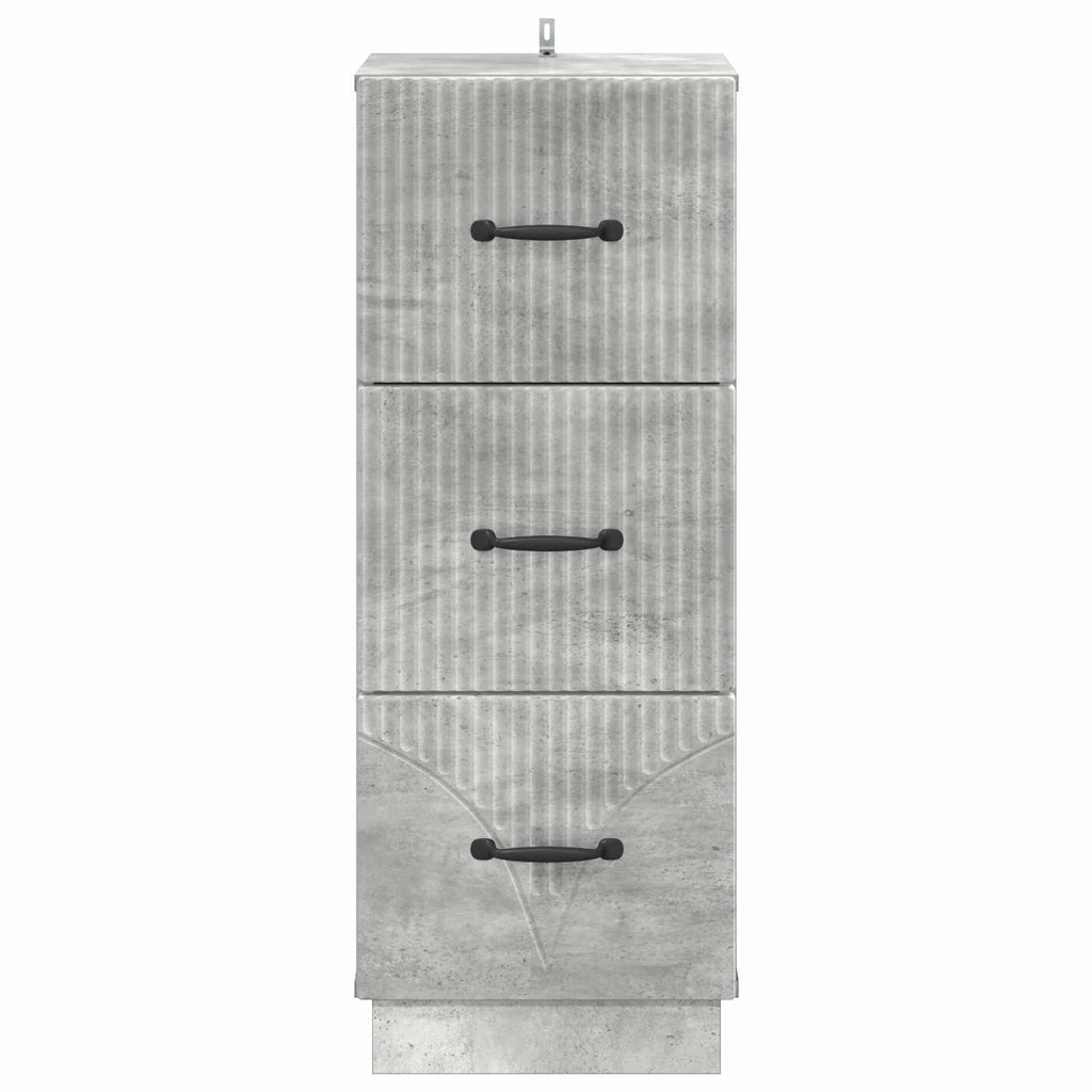 Schubladenschrank Betongrau 33 x 34,5 x 87 cm Holzwerkstoff
