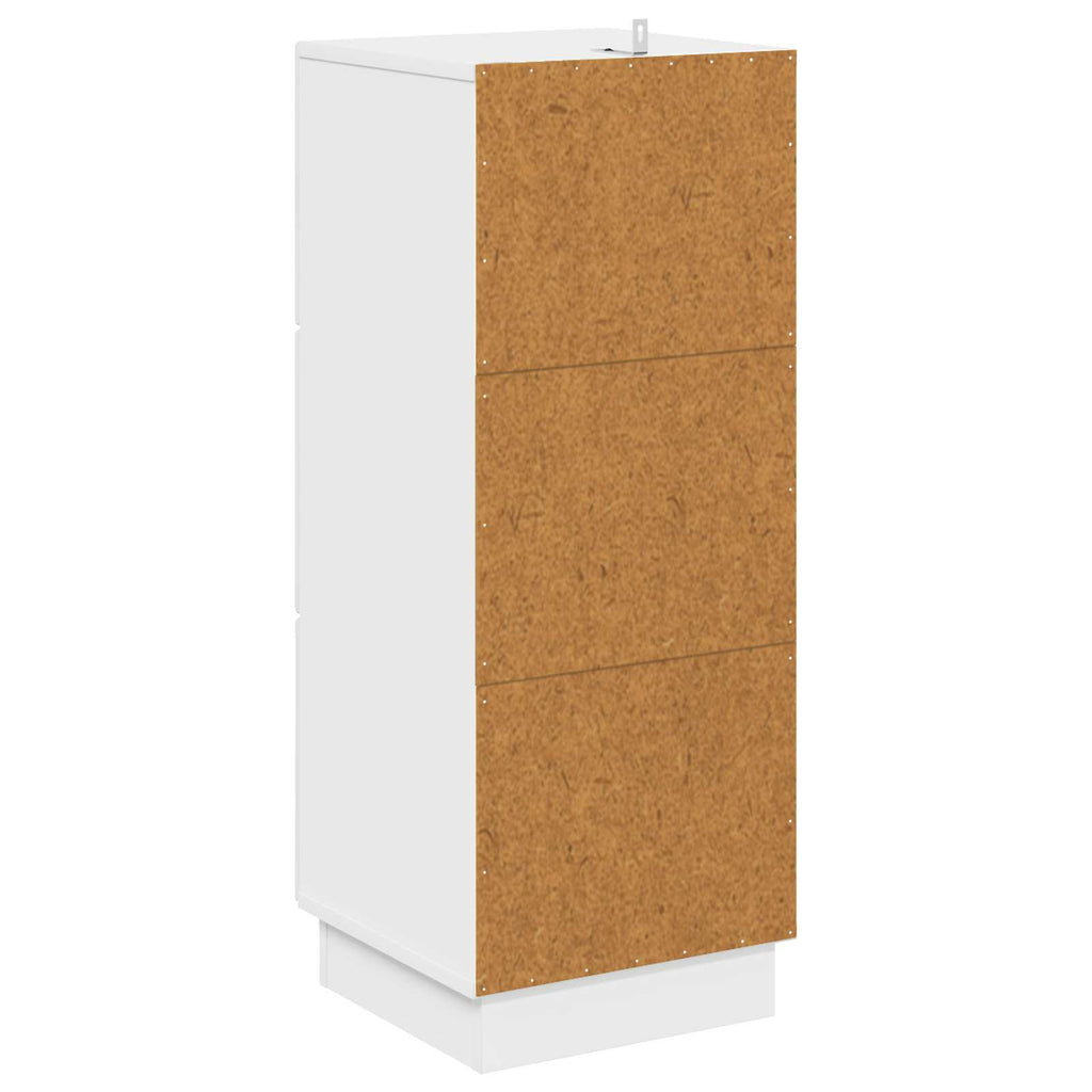 Schubladenschrank Hochglanz Weiß 33 x 34,5 x 87 cm