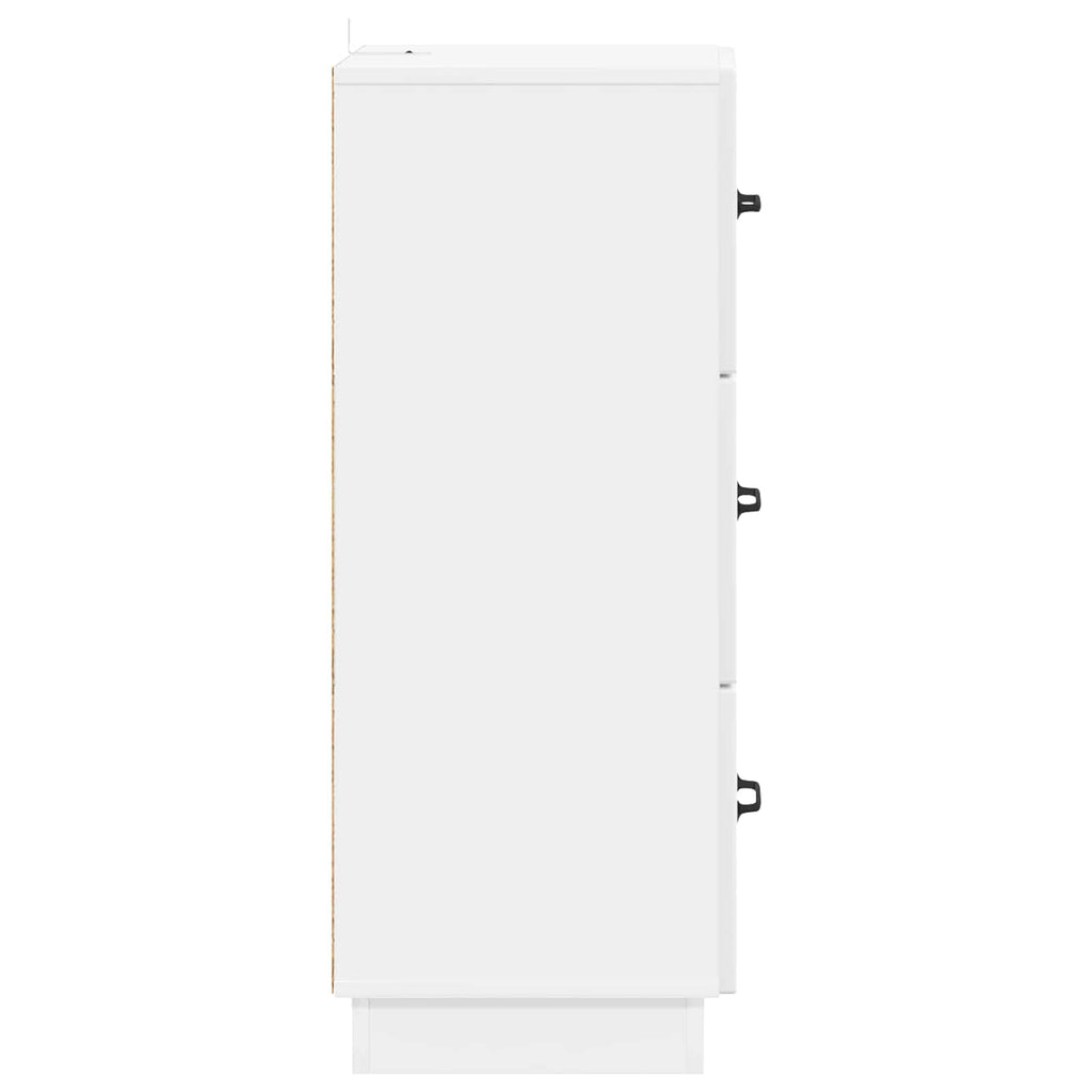 Schubladenschrank Hochglanz Weiß 33 x 34,5 x 87 cm