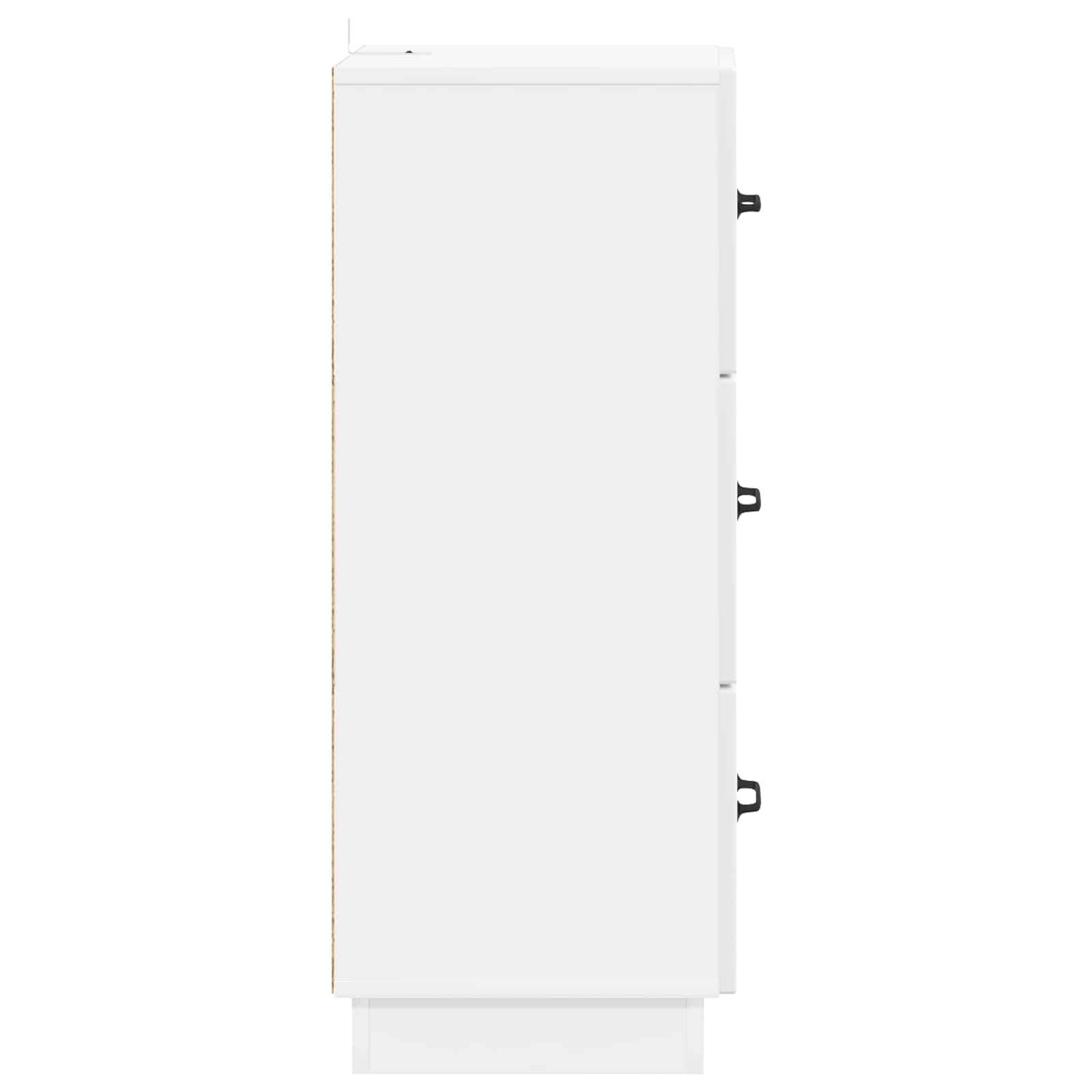 Schubladenschrank Hochglanz Weiß 33 x 34,5 x 87 cm