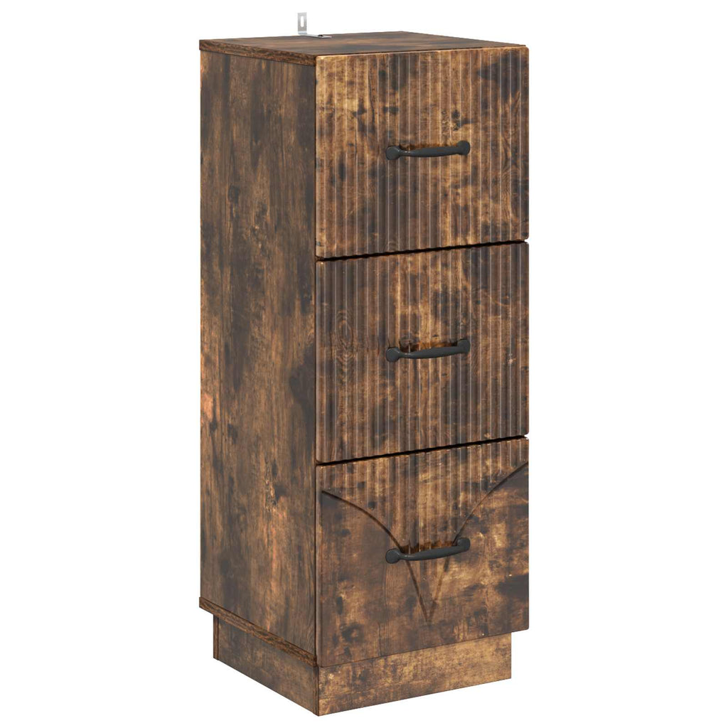 Schubladenschrank Geräucherte Eiche 33 x 34,5 x 87 cm
