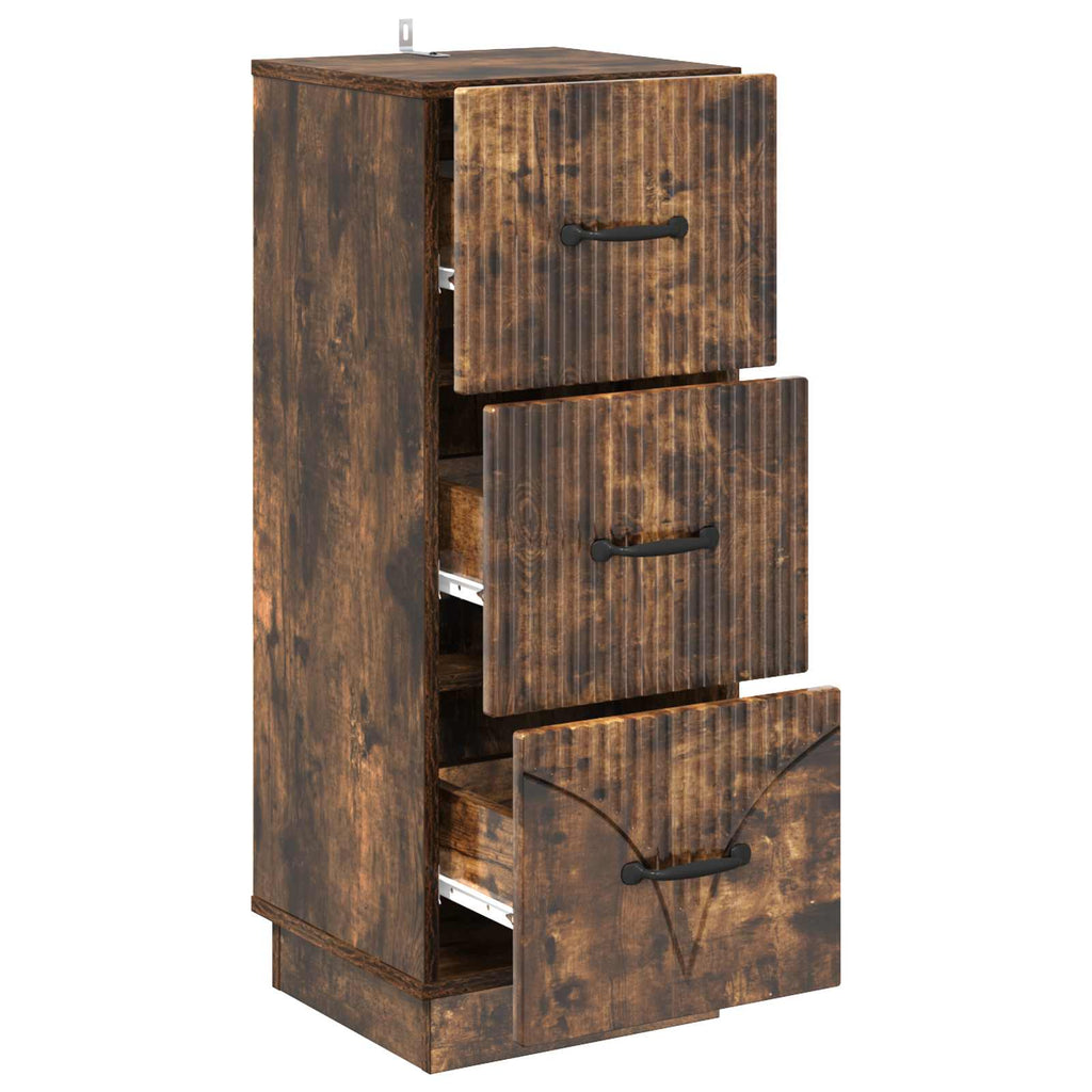 Schubladenschrank Geräucherte Eiche 33 x 34,5 x 87 cm
