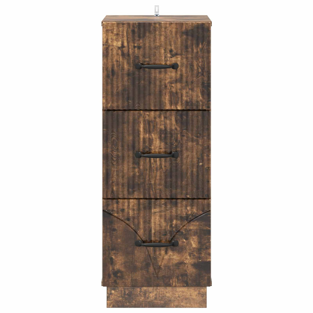 Schubladenschrank Geräucherte Eiche 33 x 34,5 x 87 cm