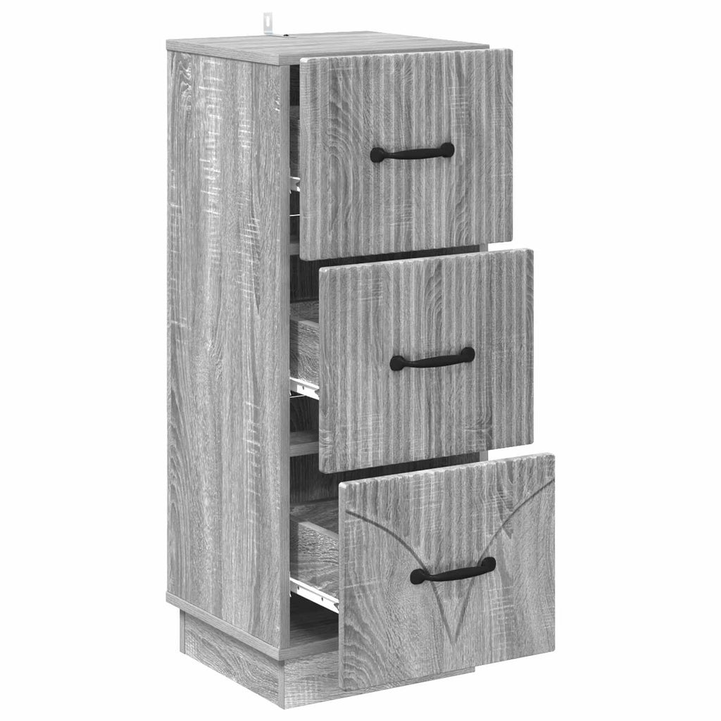 Schubladenschrank Graues Sonoma 33 x 34,5 x 87 cm Holzwerkstoff