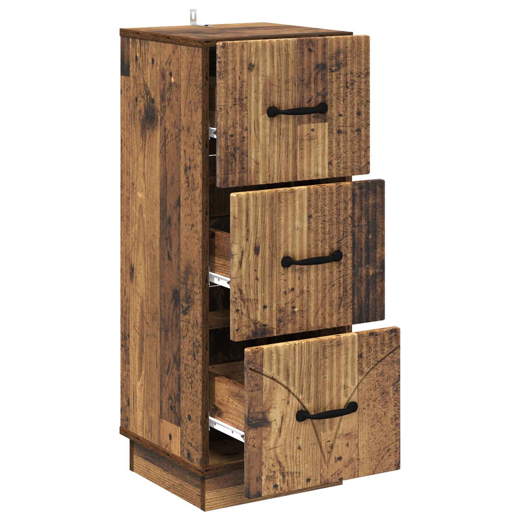 Schubladenschrank Altholz 33 x 34,5 x 87 cm Holzwerkstoff