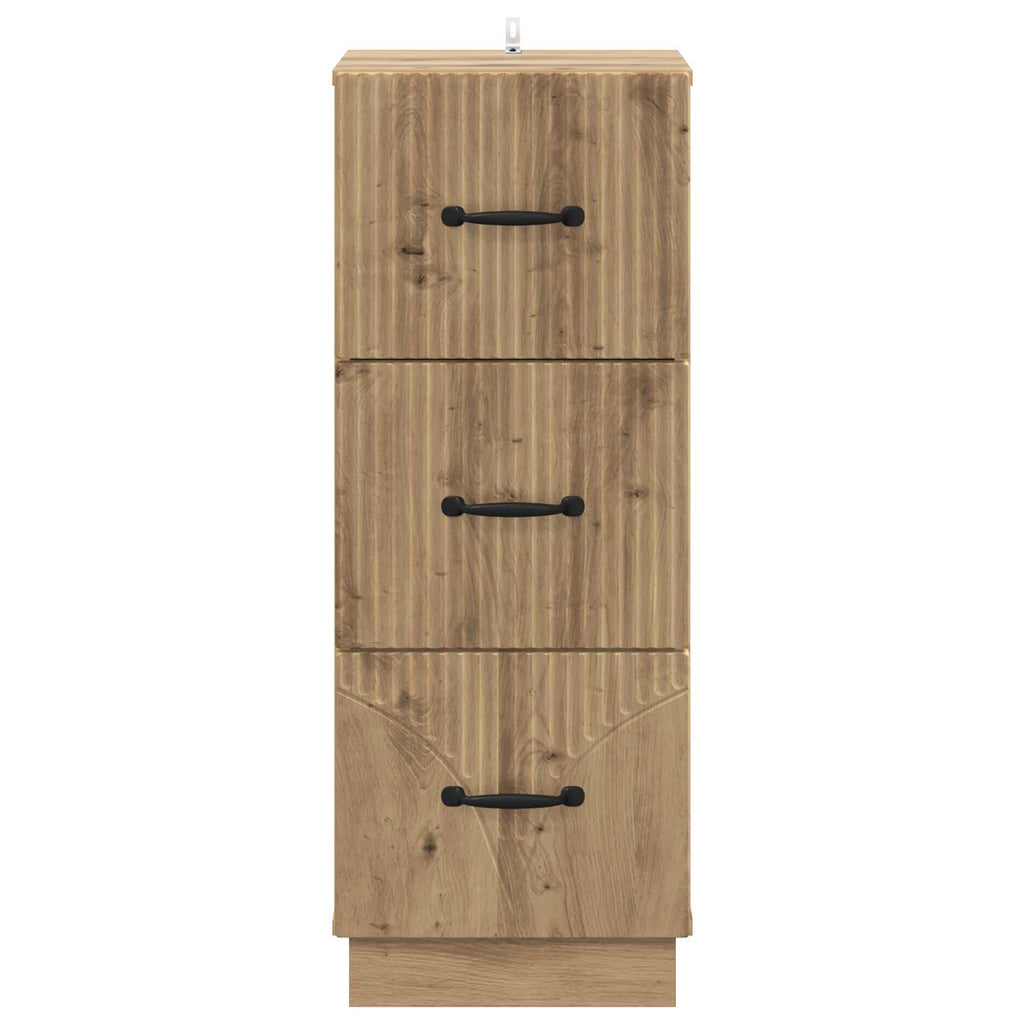 Schubladenschrank Artisan-Eiche 33 x 34,5 x 87 cm Holzwerkstoff