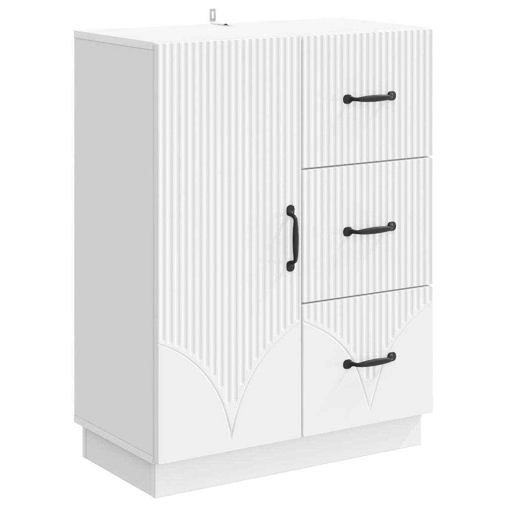 Sideboard mit Schubladen Weiß 66 x 34,5 x 87 cm Holzwerkstoff