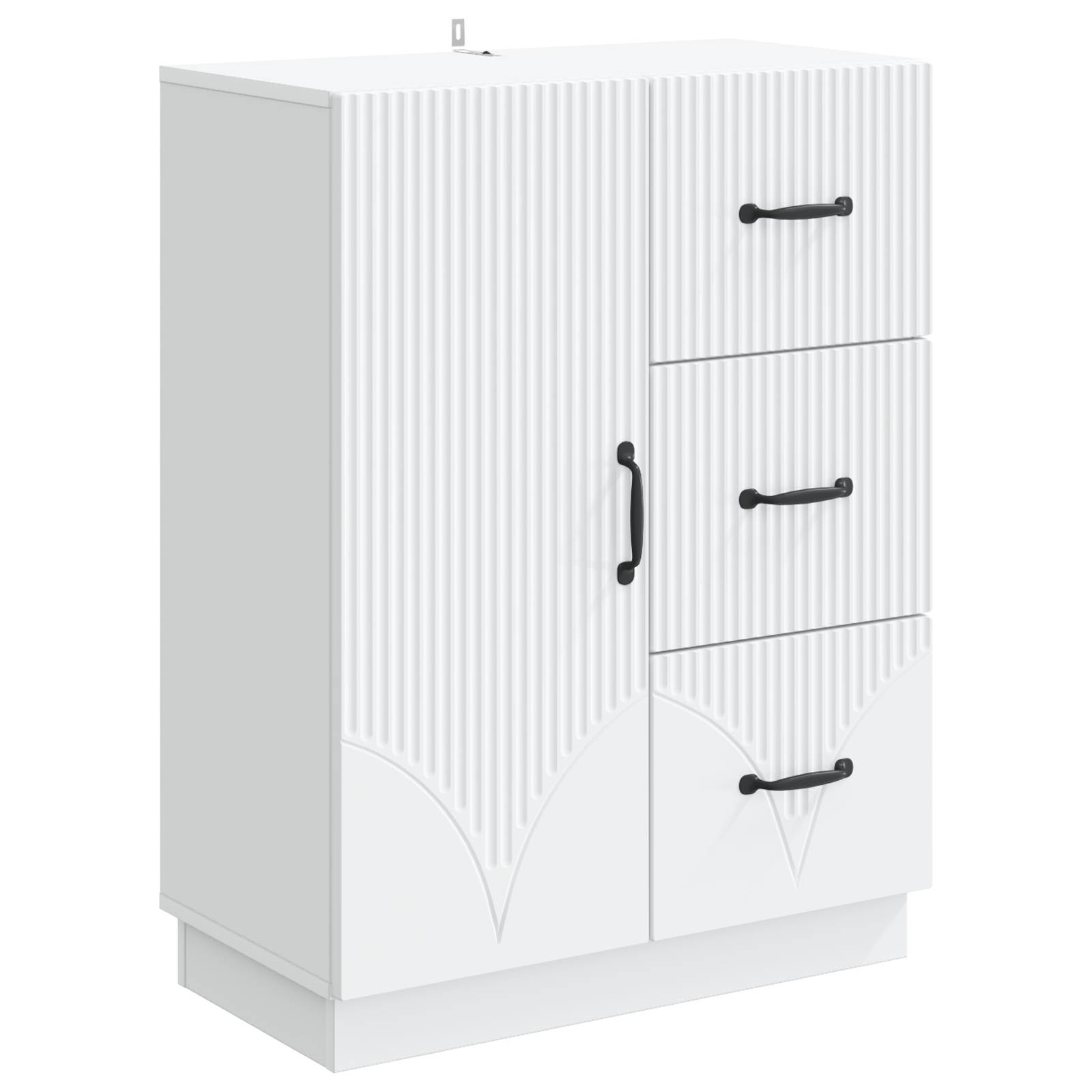 Sideboard mit Schubladen Weiß 66 x 34,5 x 87 cm Holzwerkstoff