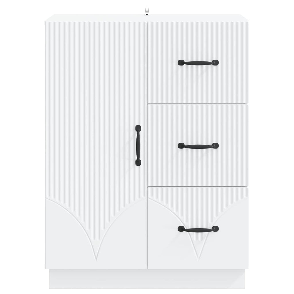 Sideboard mit Schubladen Weiß 66 x 34,5 x 87 cm Holzwerkstoff