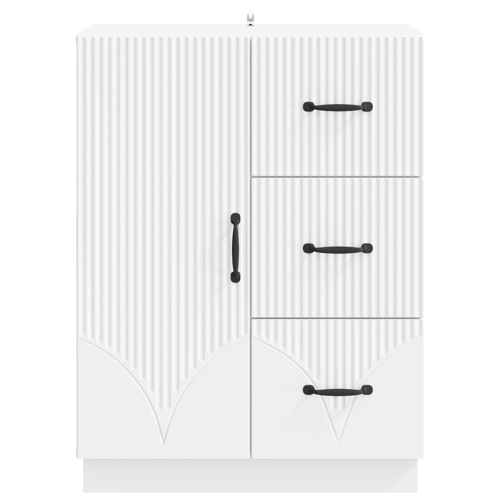Sideboard mit Schubladen Weiß 66 x 34,5 x 87 cm Holzwerkstoff