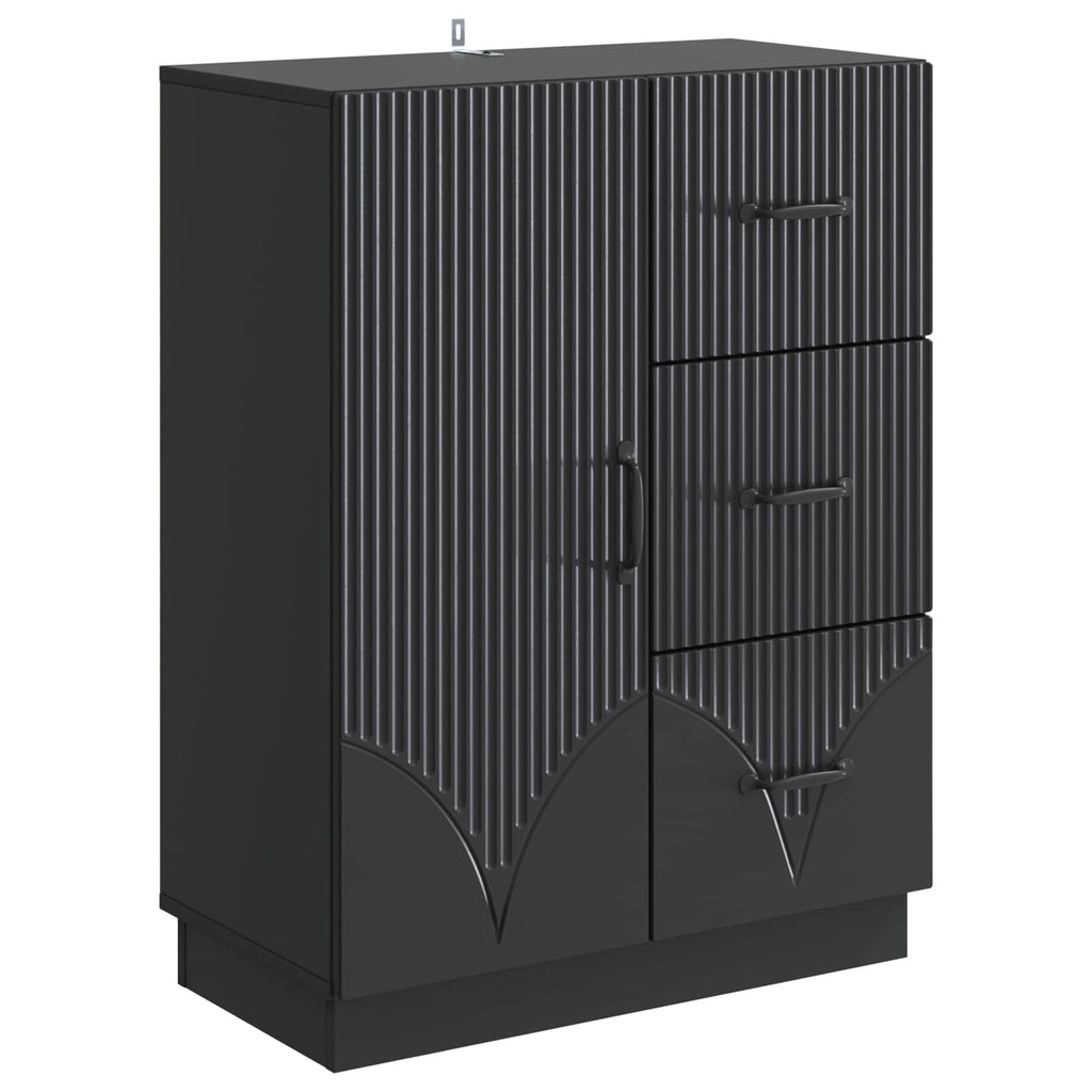 Sideboard Schwarz 66 x 34,5 x 87 cm Holzwerkstoff
