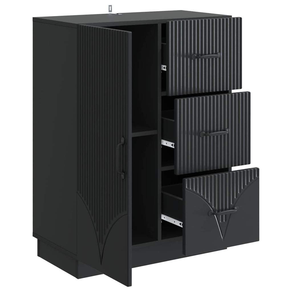 Sideboard Schwarz 66 x 34,5 x 87 cm Holzwerkstoff