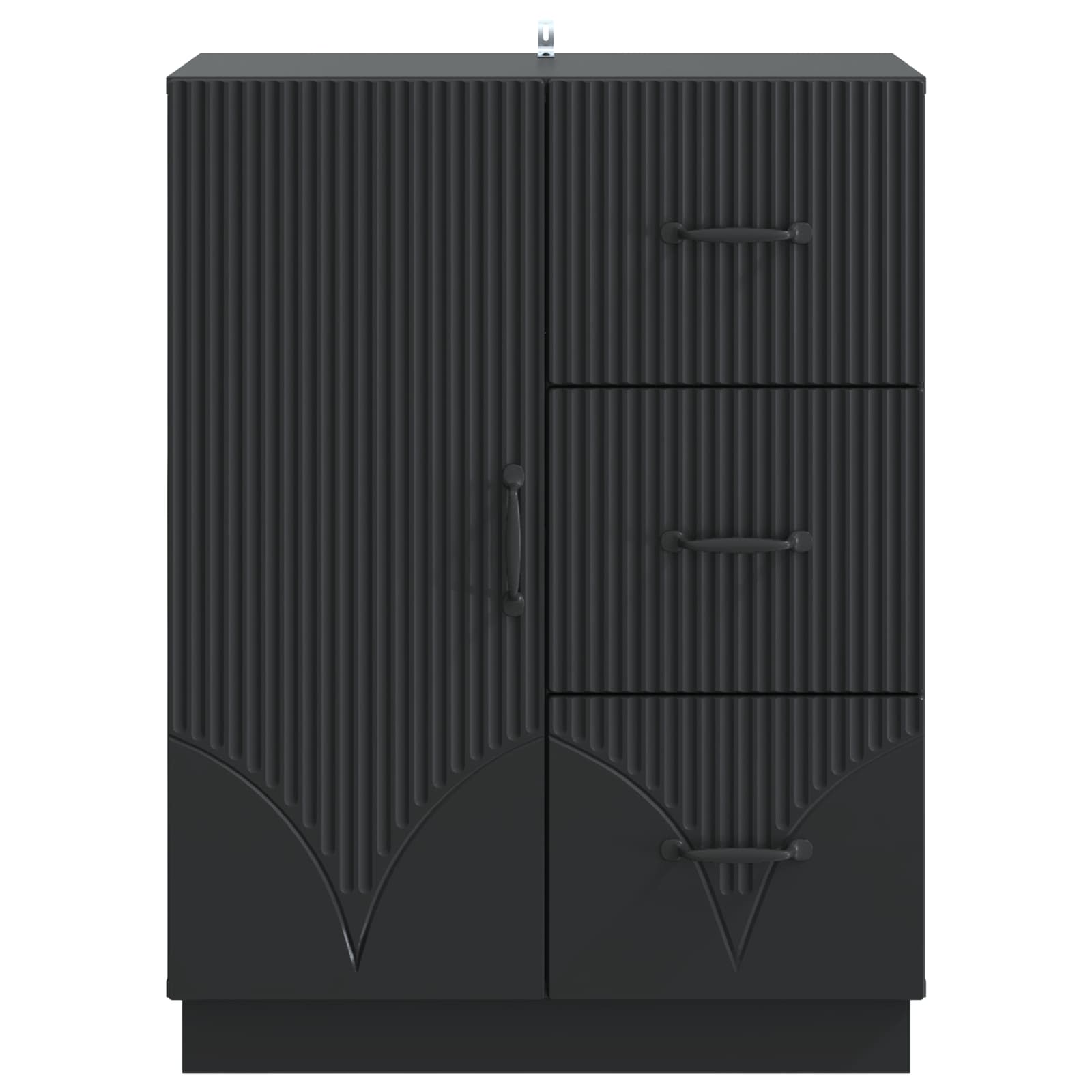 Sideboard Schwarz 66 x 34,5 x 87 cm Holzwerkstoff