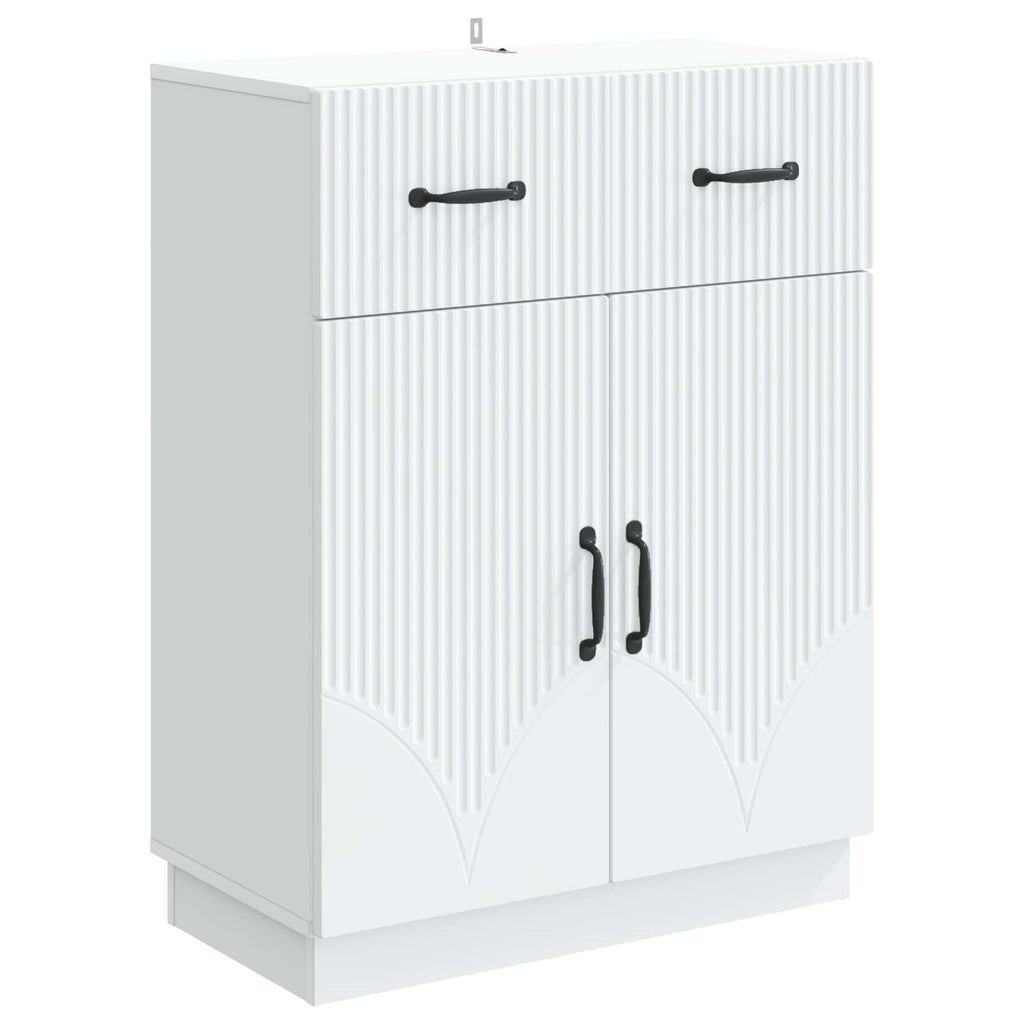 Sideboard mit Schubladen Weiß 66 x 34,5 x 87 cm Holzwerkstoff
