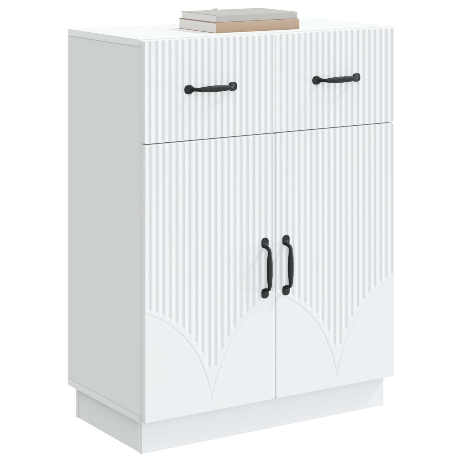Sideboard mit Schubladen Weiß 66 x 34,5 x 87 cm Holzwerkstoff