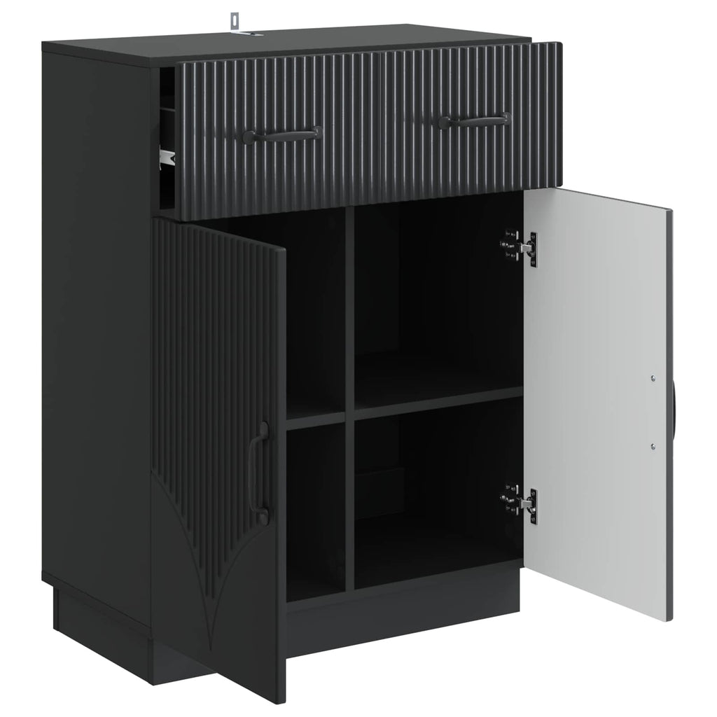 Sideboard Schwarz 66 x 34,5 x 87 cm Holzwerkstoff