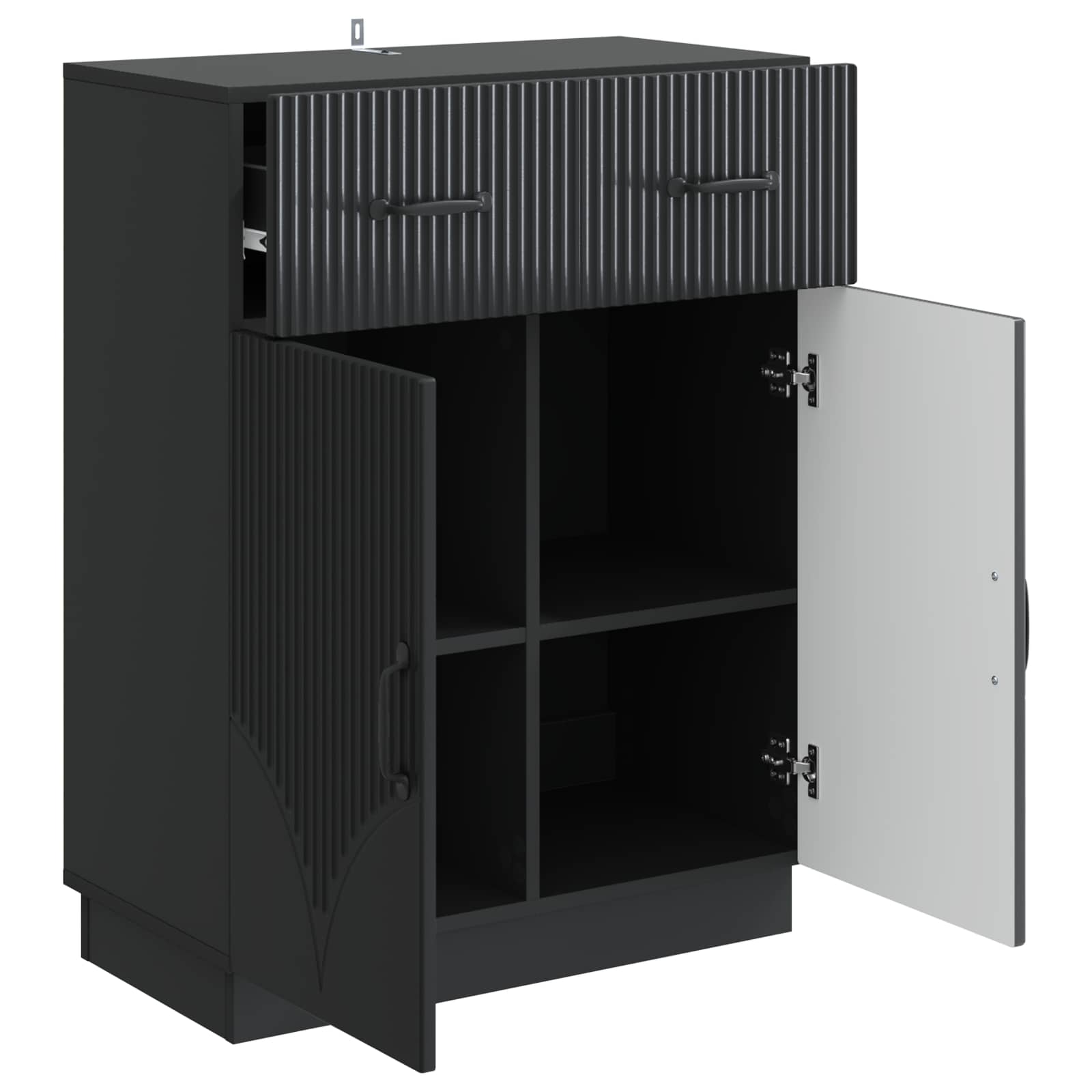 Sideboard Schwarz 66 x 34,5 x 87 cm Holzwerkstoff