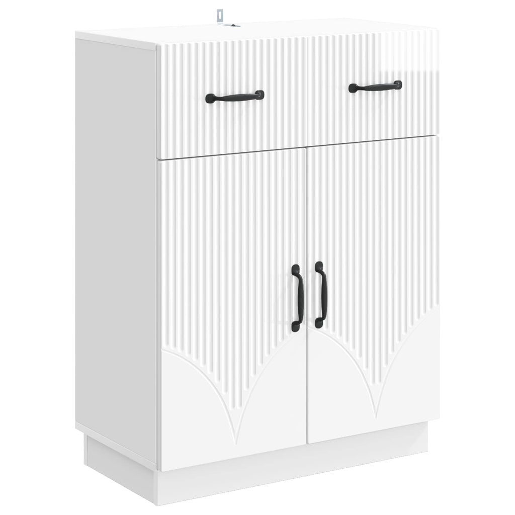 Sideboard Hochglanz Weiß 66 x 34,5 x 87 cm Holzwerkstoff