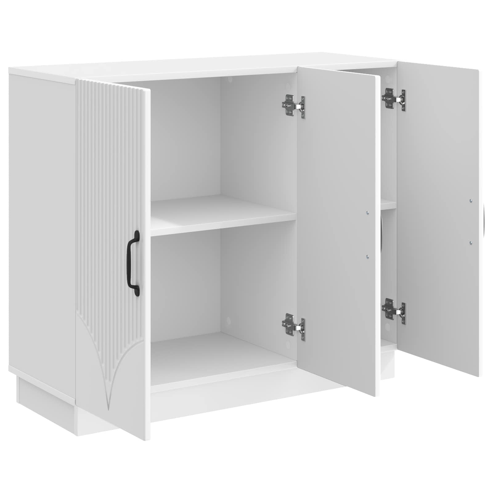 Sideboard Hochglanz Weiß 89 x 34,5 x 77 cm Holzwerkstoff