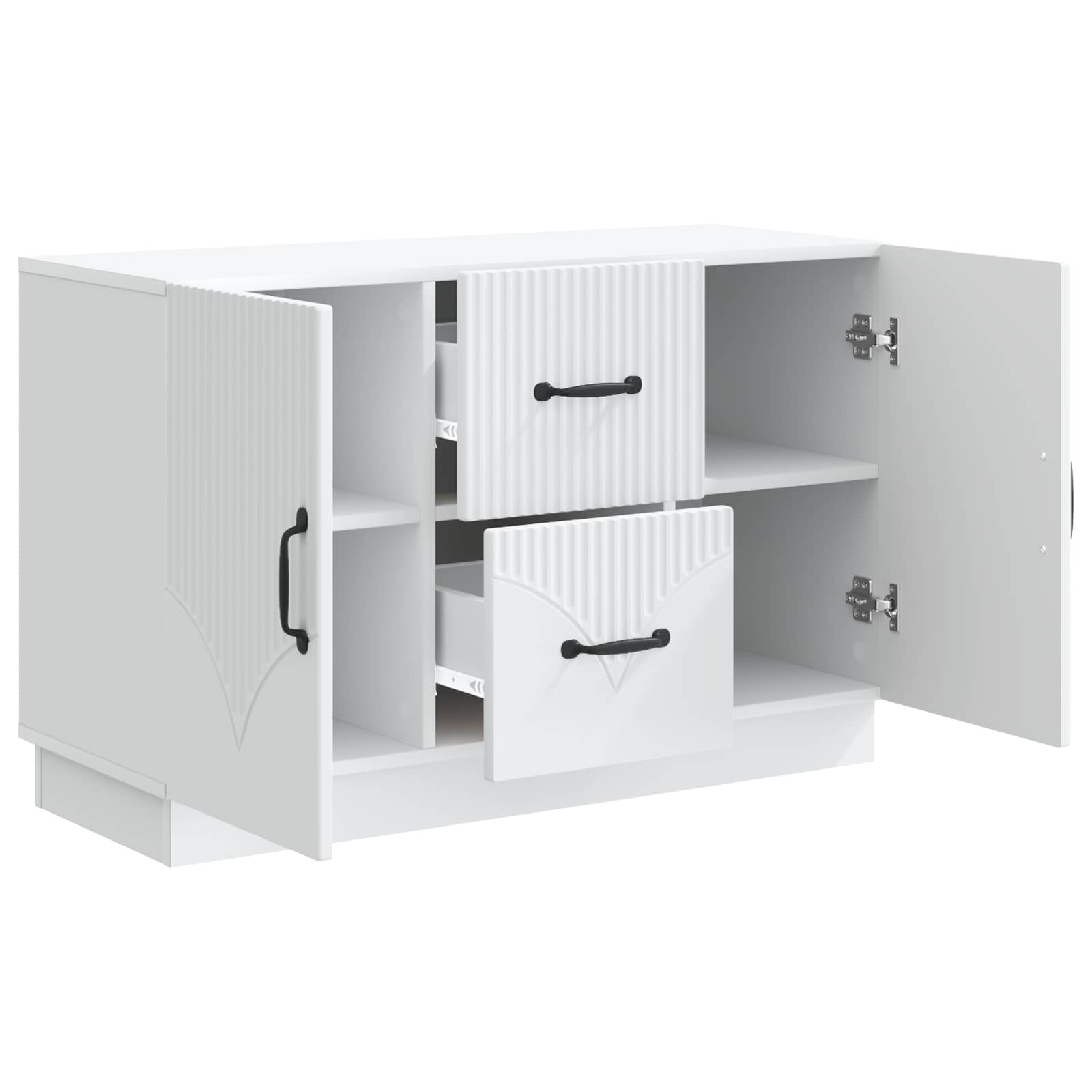 Sideboard mit Schubladen Weiß 89 x 34,5 x 57 cm Holzwerkstoff