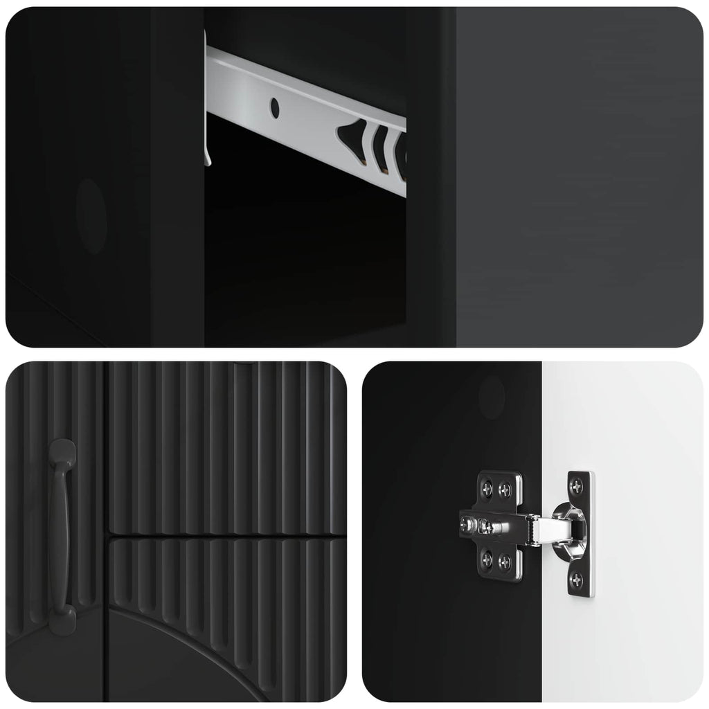Sideboard Schwarz 89 x 34,5 x 57 cm Holzwerkstoff