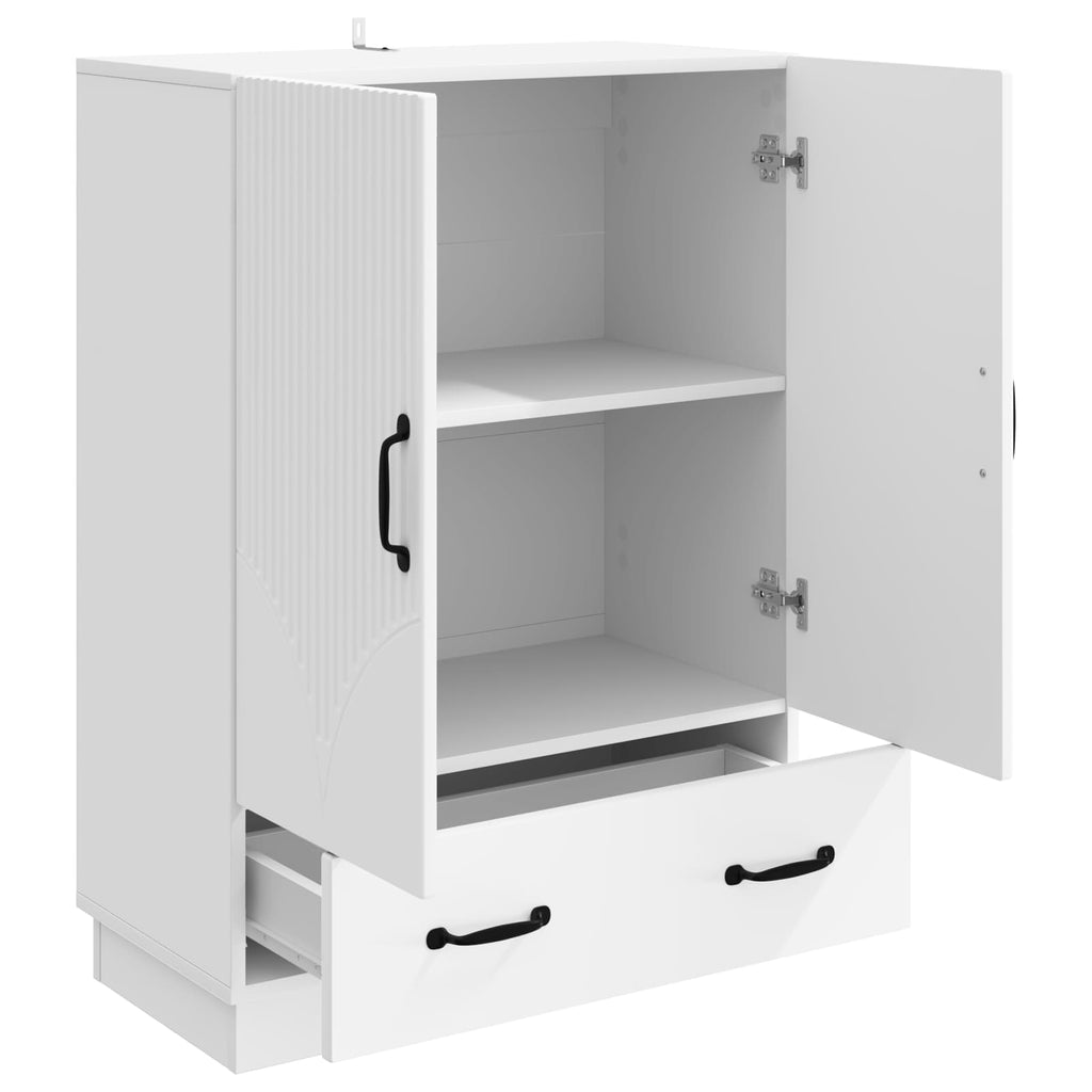 Sideboard mit Schubladen Weiß 66 x 34,5 x 92 cm Holzwerkstoff