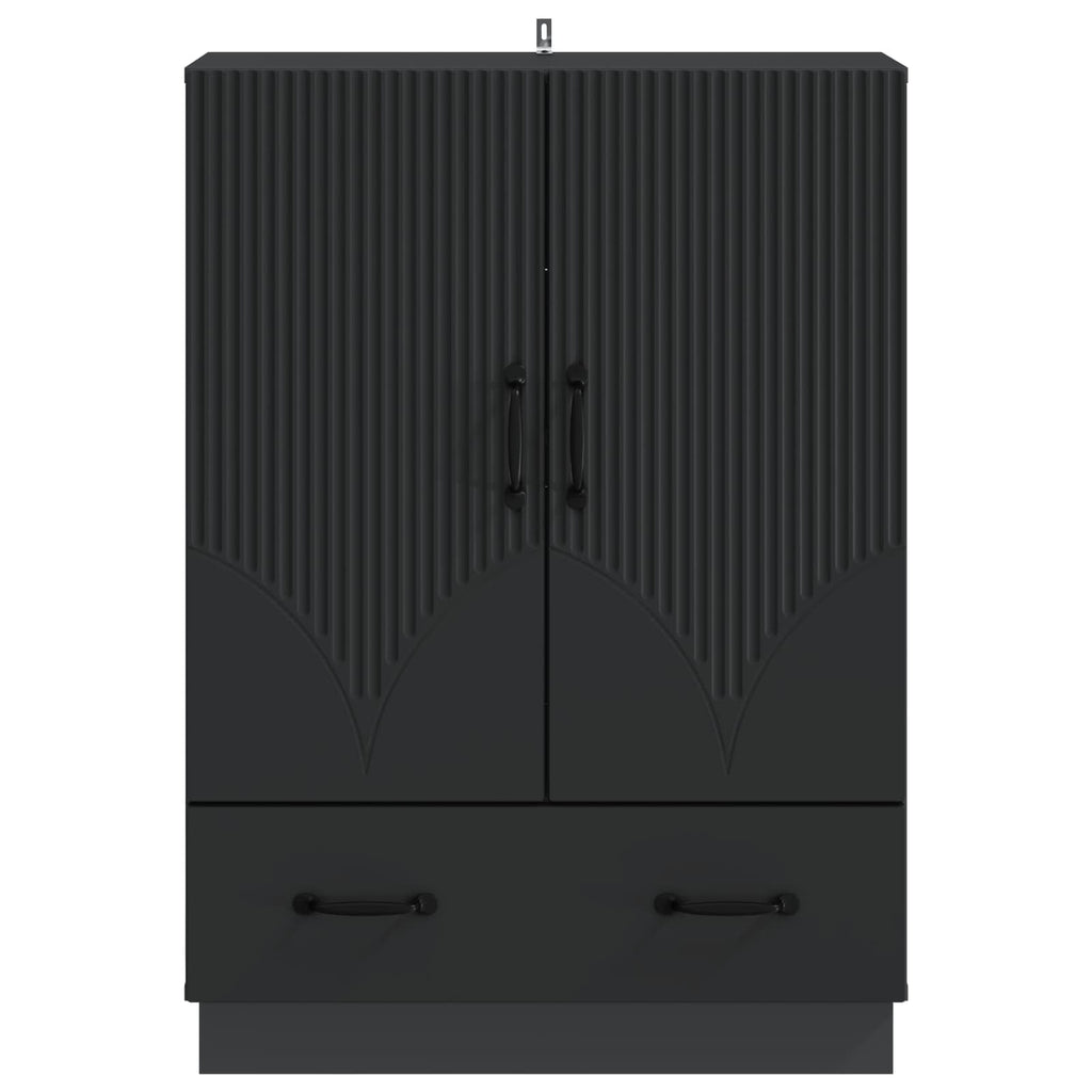 Sideboard Schwarz 66 x 34,5 x 92 cm Holzwerkstoff