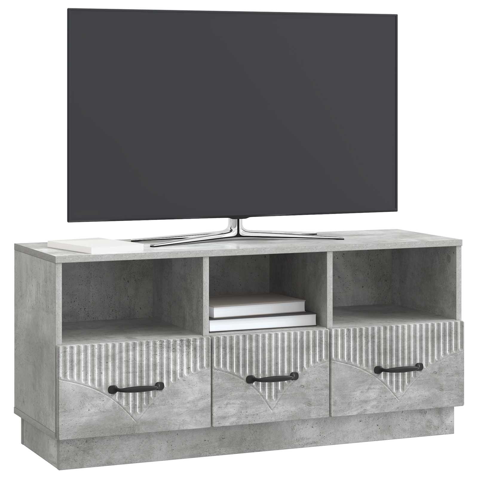 TV-Schränk Betongrau 102 x 34,5 x 47 cm Holzwerkstoff