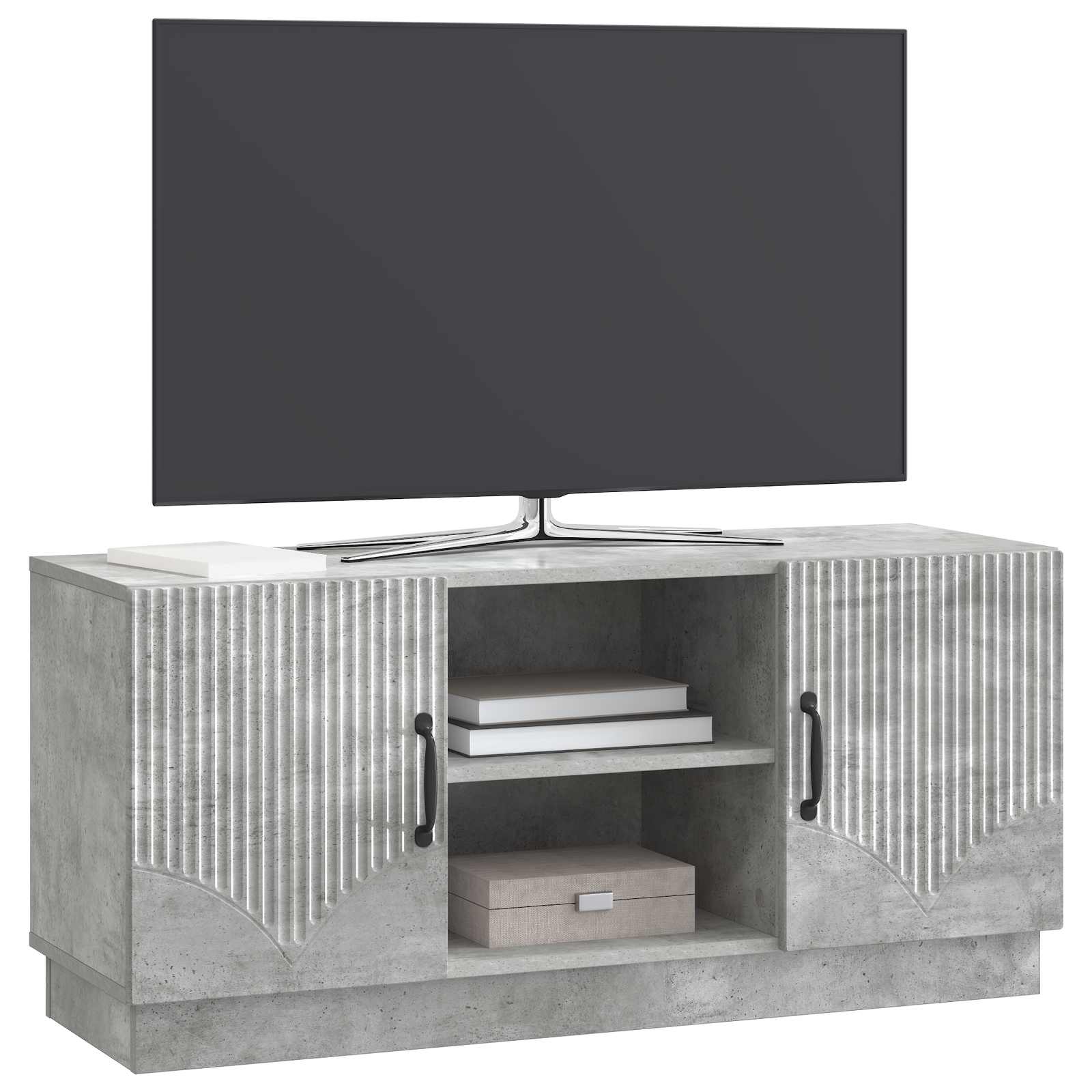 TV-Schränk Betongrau 102 x 34,5 x 47 cm Holzwerkstoff