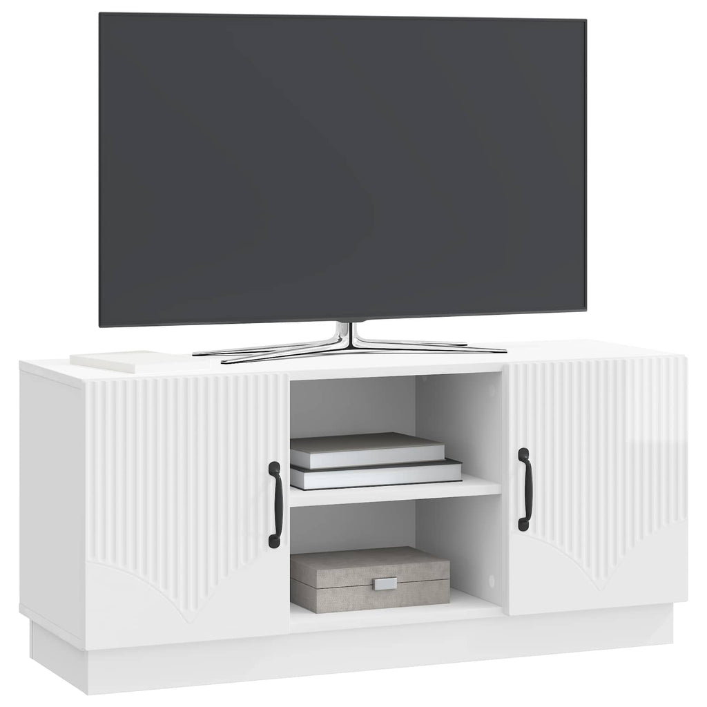 TV-Schränk Hochglanz Weiß 102 x 34,5 x 47 cm Holzwerkstoff