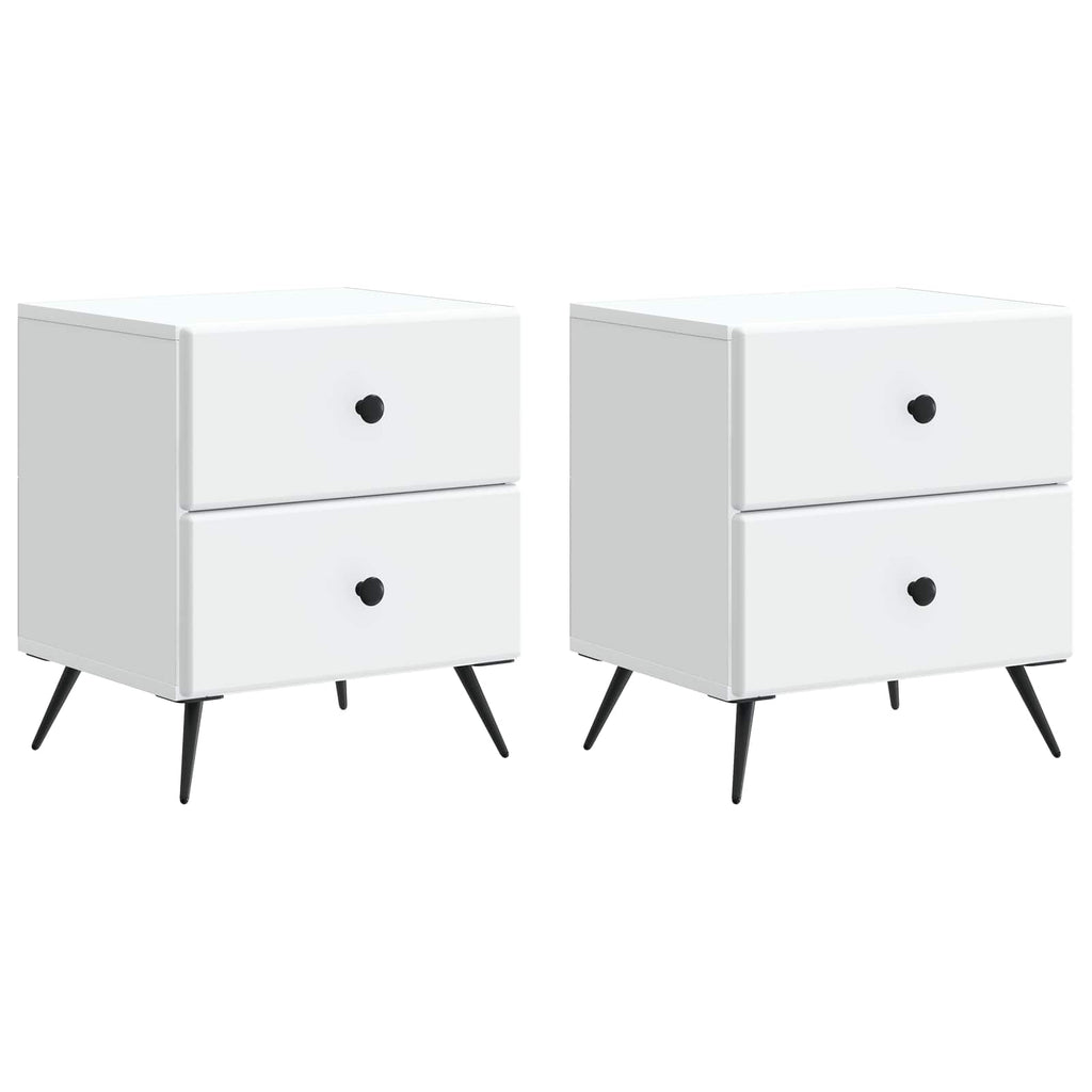 Nachttisch 2 pcs Weiß 43 x 34,5 x 47,5 cm Holzwerkstoff