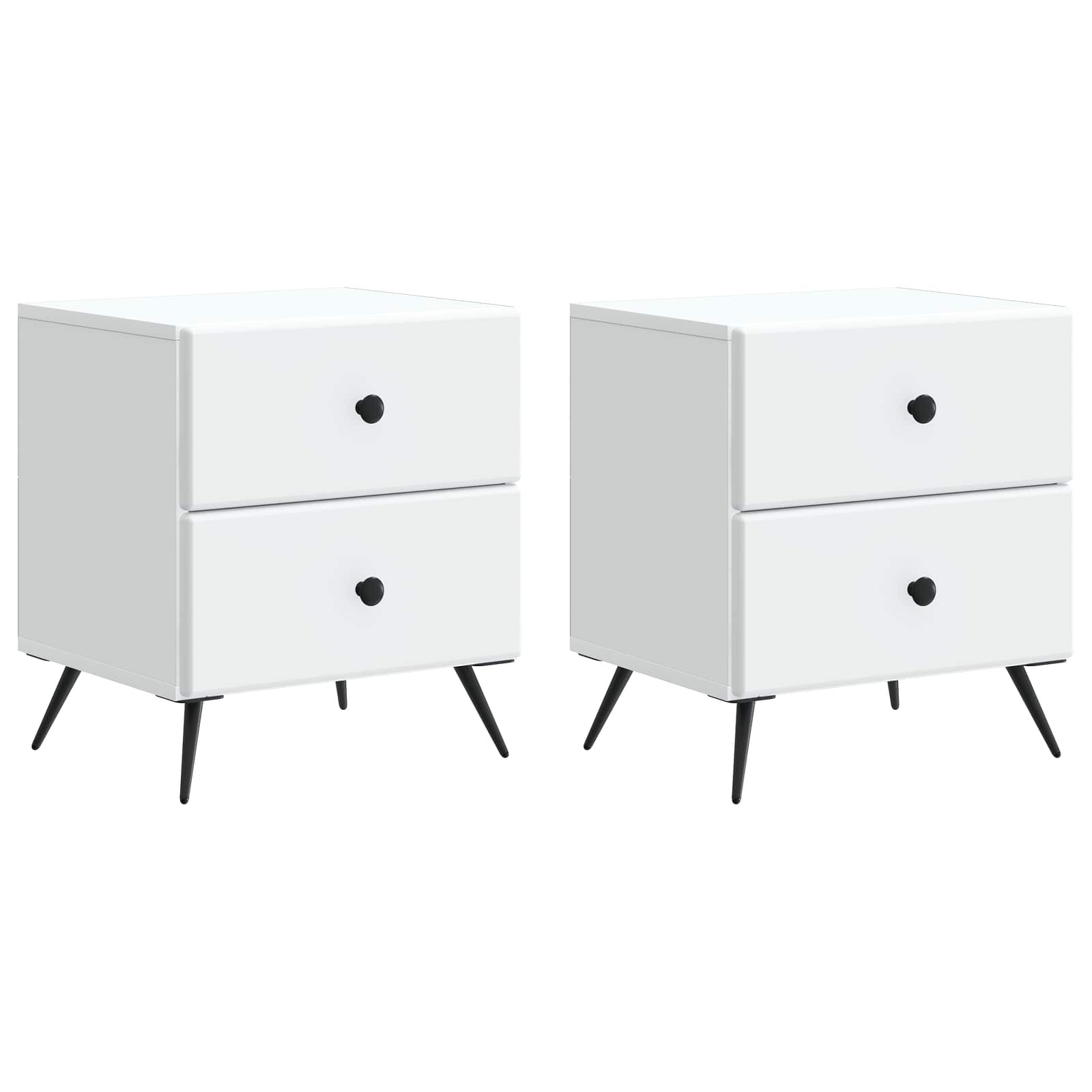 Nachttisch 2 pcs Weiß 43 x 34,5 x 47,5 cm Holzwerkstoff