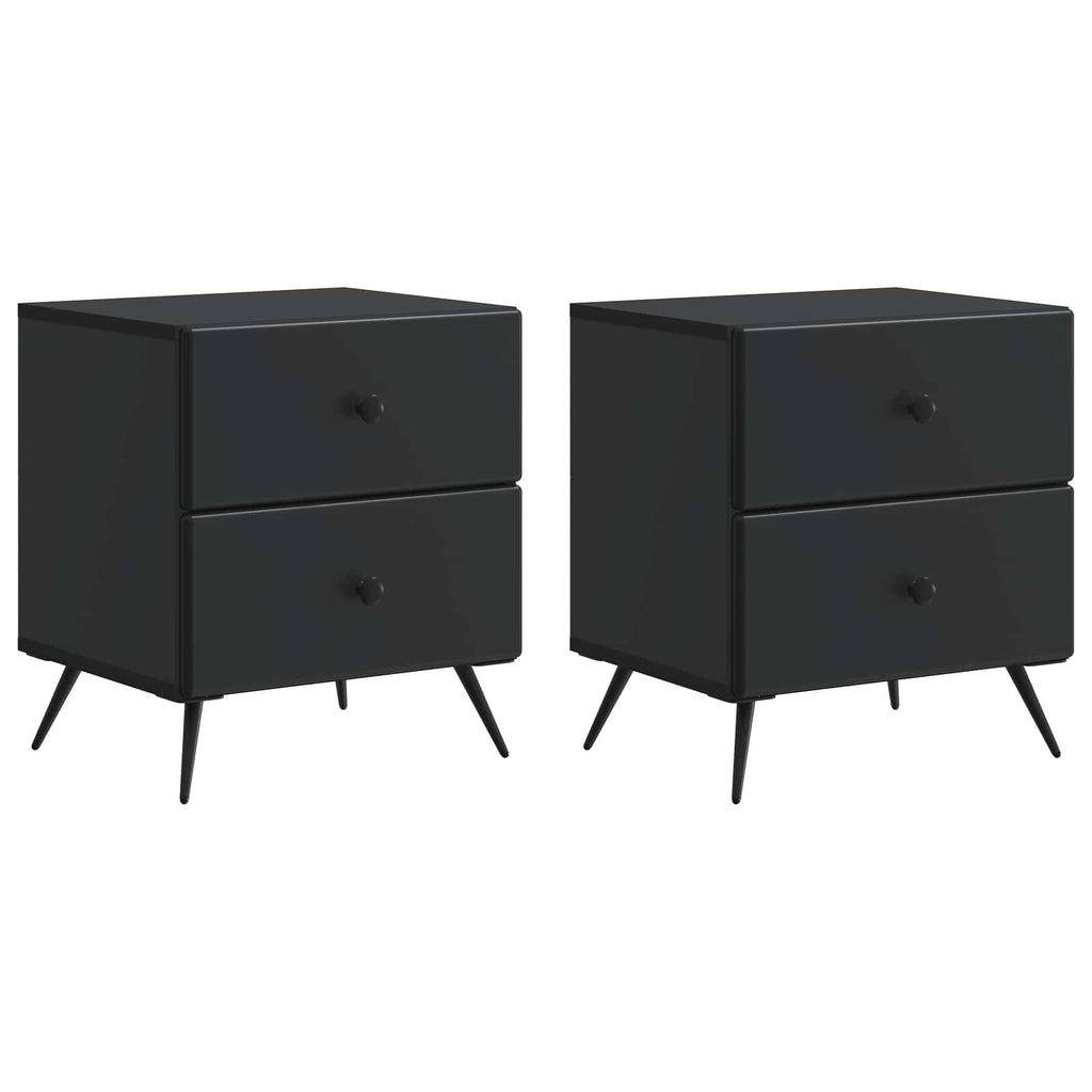 Nachttisch 2 pcs Schwarz 43 x 34,5 x 47,5 cm Holzwerkstoff