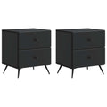 Nachttisch 2 pcs Schwarz 43 x 34,5 x 47,5 cm Holzwerkstoff