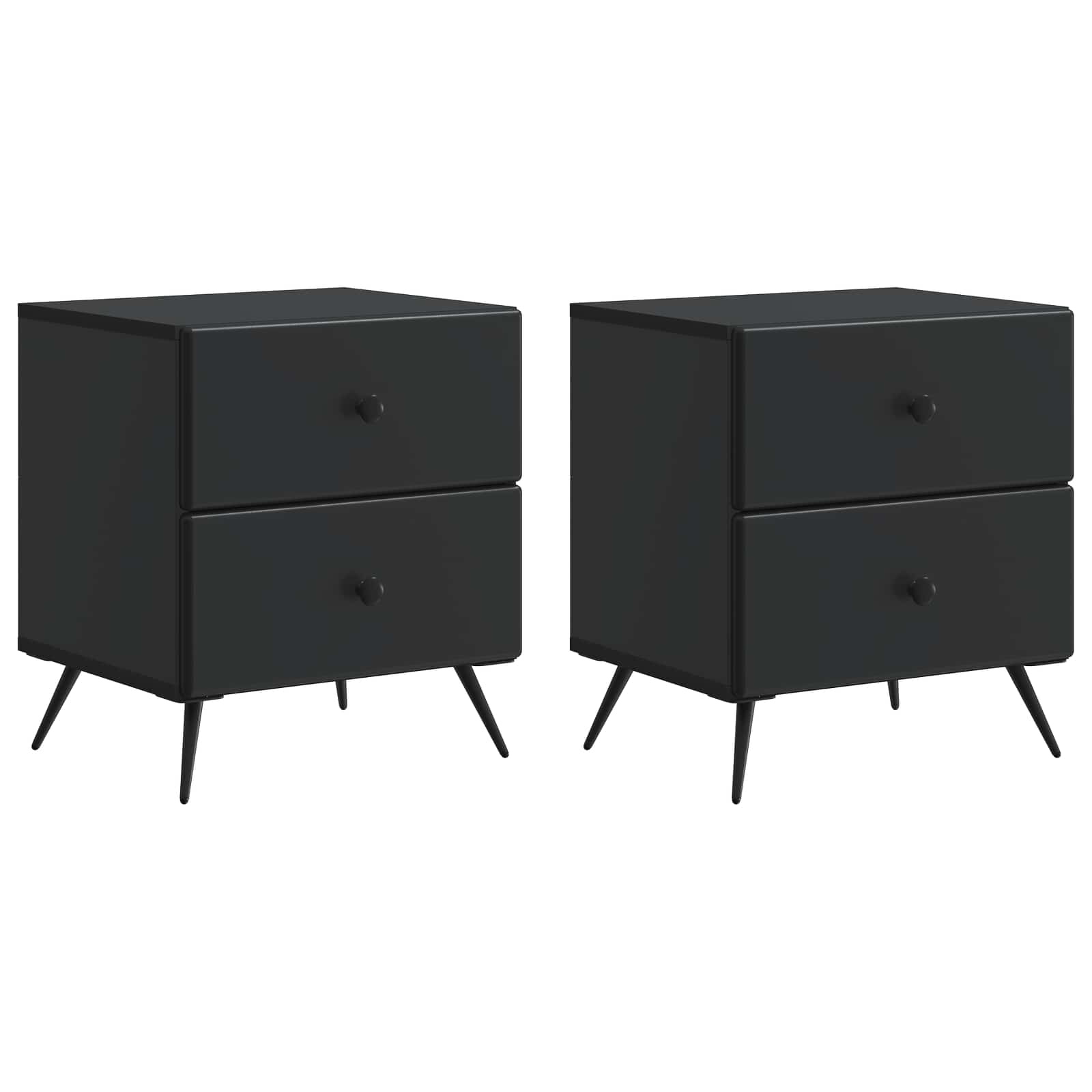Nachttisch 2 pcs Schwarz 43 x 34,5 x 47,5 cm Holzwerkstoff