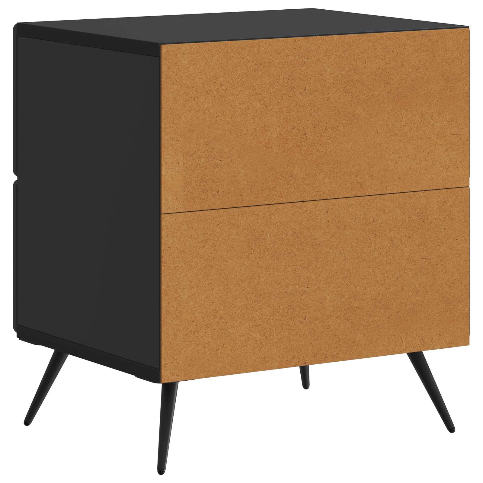 Nachttisch 2 pcs Schwarz 43 x 34,5 x 47,5 cm Holzwerkstoff