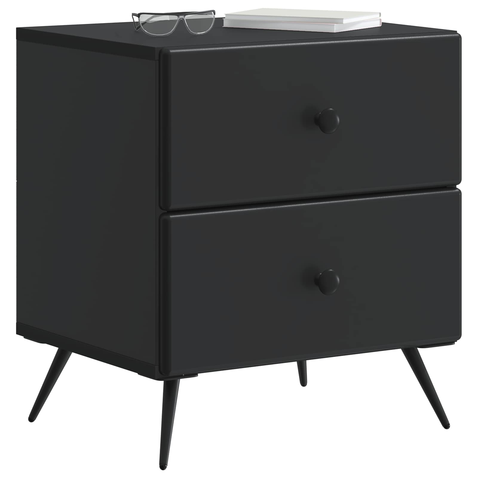 Nachttisch 2 pcs Schwarz 43 x 34,5 x 47,5 cm Holzwerkstoff
