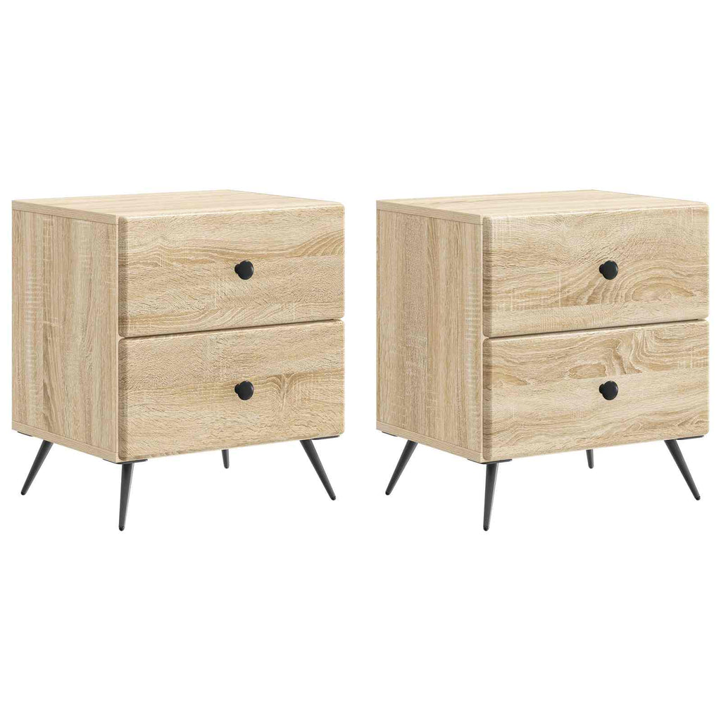 Nachttisch 2 pcs Sonoma-Eiche 43 x 34,5 x 47,5 cm Holzwerkstoff